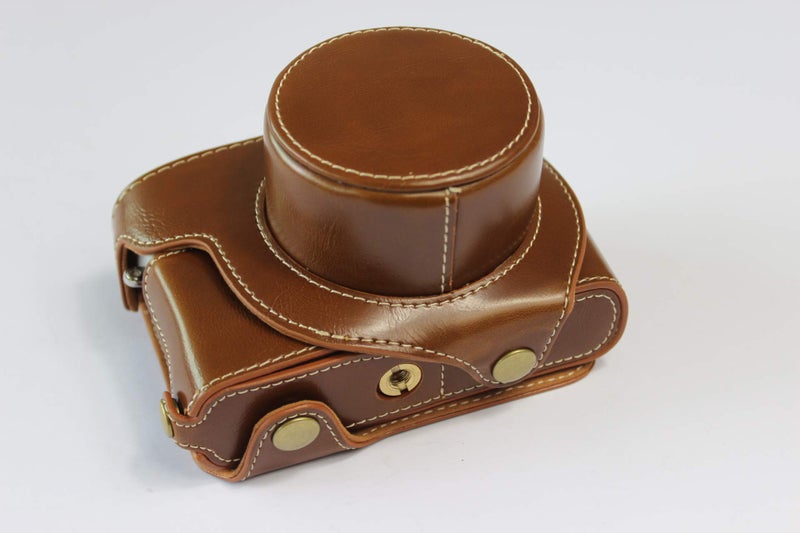 BolinUS Leica D-Lux 7 Case, BolinUS Handmade PU Leather Fullbody Camera Case Bag Cover for Leica D-Lux 7 Bottom Opening Version + Neck Strap + Mini Storage Bag (Brown) - Image 2